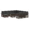 vidaXL Conjunto de sof&aacute;s de jard&iacute;n 13 uds. Gris y Gris Oscuro