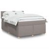 vidaXL Cama box spring con colchón tela gris taupe 140x200 cm
