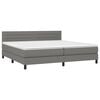 vidaXL Cama box spring colch&oacute;n y luces LED tela gris claro 200x200 cm