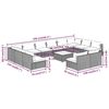 vidaXL Set de muebles de jard&iacute;n 13 pzas cojines rat&aacute;n sint&eacute;tico marr&oacute;n