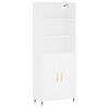 vidaXL Aparador alto madera contrachapada blanco 69,5x34x180 cm