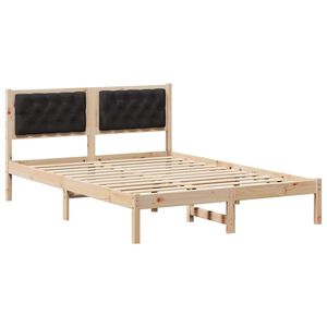 vidaXL Estructura de cama Negro 140 x 200 cm Madera de pino macizo