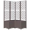 vidaXL Jardinera con enrejado PP marr&oacute;n 80x80x136 cm