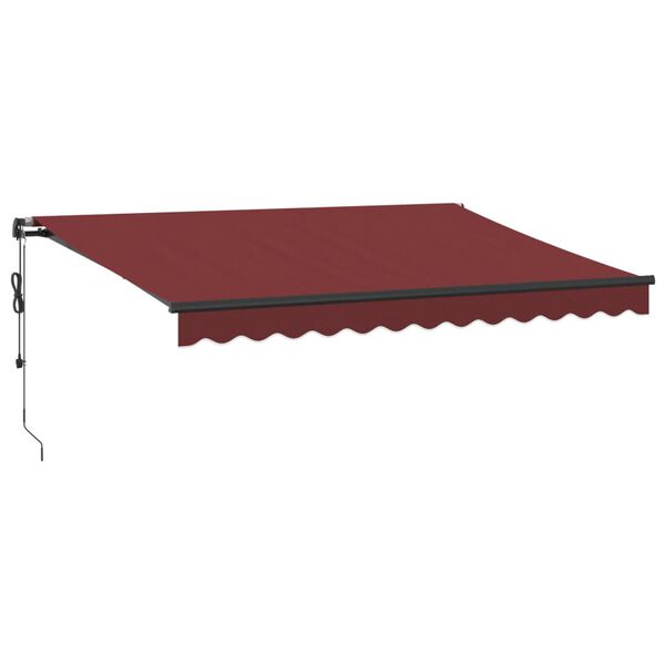 vidaXL Toldo retr&aacute;ctil autom&aacute;tico con LEDs burdeos 350x250 cm