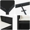 vidaXL Conjunto de Comedor de Jard&iacute;n 5 pcs Negro rat&aacute;n sint&eacute;tico
