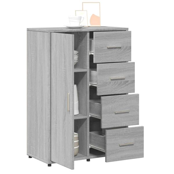 vidaXL Aparador de madera de ingenier&iacute;a gris Sonoma 60x31x84 cm