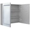 vidaXL Armario de baño con espejo LED gris hormigón 80x12x68 cm