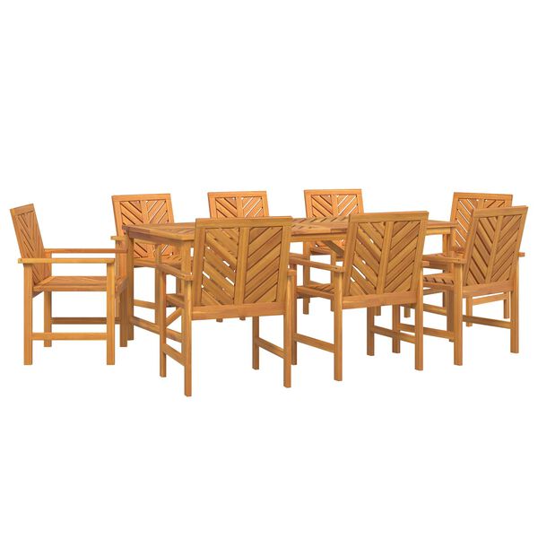 vidaXL Conjunto de Comedor de Jardín 9 pcs Marrón