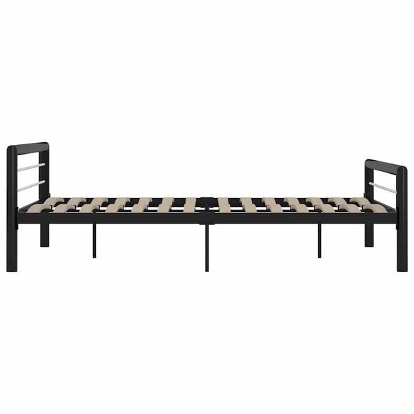 vidaXL Estructura de cama sin colch&oacute;n metal blanco y negro 180x200 cm