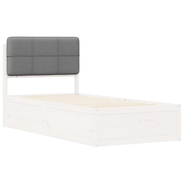vidaXL Estructura de Cama con Cabecera Tapizada Gris Claro