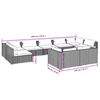 vidaXL Set muebles de jard&iacute;n 9 piezas y cojines rat&aacute;n sint&eacute;tico marr&oacute;n