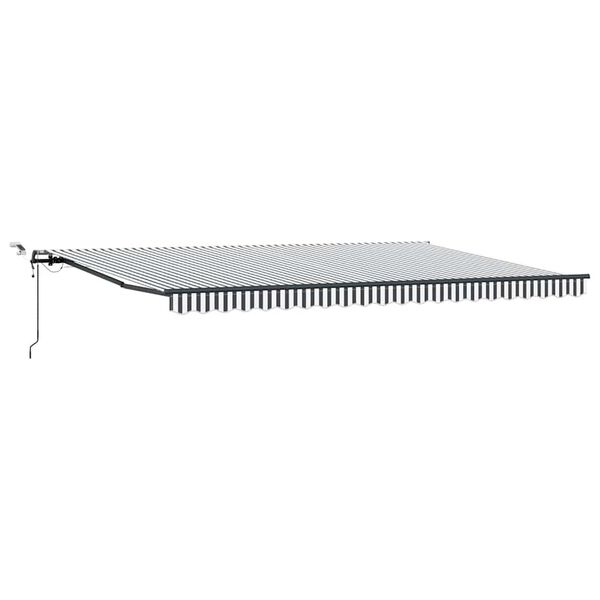 vidaXL Toldo retr&aacute;ctil autom&aacute;tico luz LED antracita y blanco 500x300cm