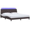 vidaXL Estructura de cama con LED sin colch&oacute;n marr&oacute;n oscuro 180x200 cm
