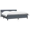 vidaXL Cama box spring con colch&oacute;n terciopelo gris oscuro 180x220 cm