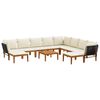 vidaXL 11 pcs Madera de Acacia S&oacute;lida y Cuerda Natural