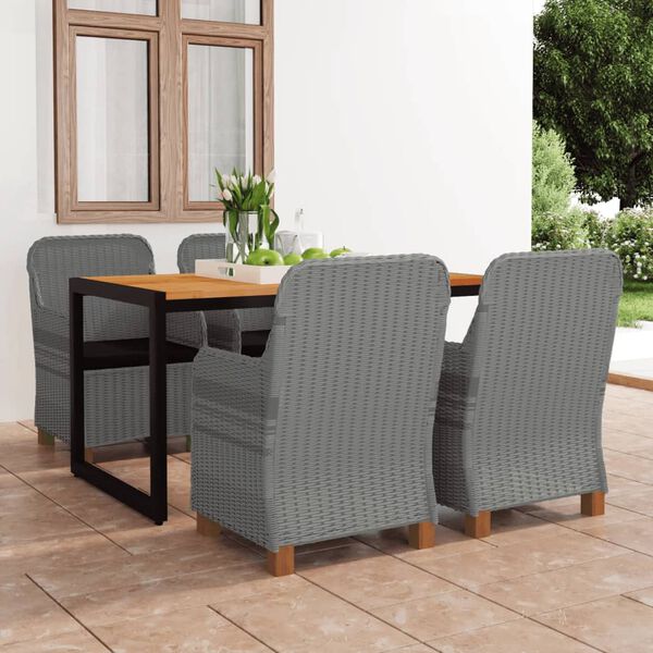 vidaXL Juego de comedor para jard&iacute;n de 5 piezas gris claro
