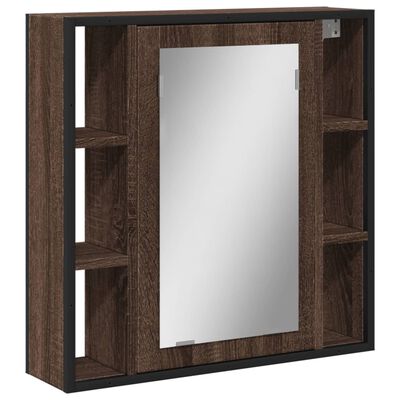 vidaXL Armario con espejo baño madera marrón roble 60x16x60 cm