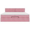 vidaXL Estructura cama otomana con colch&oacute;n terciopelo rosa 200x200 cm