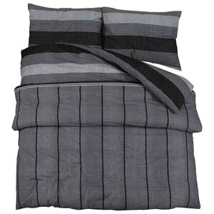 vidaXL Juego de funda n&oacute;rdica algod&oacute;n gris oscuro 260x220 cm