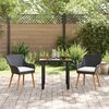 vidaXL Conjunto de Comedor de Jard&iacute;n 3 pcs Negro rat&aacute;n sint&eacute;tico