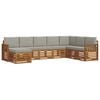 vidaXL Conjunto de sof&aacute;s de exterior 8 uds. Gris Natural y Claro