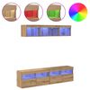 vidaXL Unidades de TV de Pared con LED con LED 5 pcs Roble artesanal