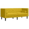 vidaXL Set de sof&aacute;s Chesterfield y cojines 2 pzas terciopelo amarillo