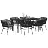 vidaXL Conjunto de Comedor de Jard&iacute;n con coj&iacute;n 7 pcs Negro