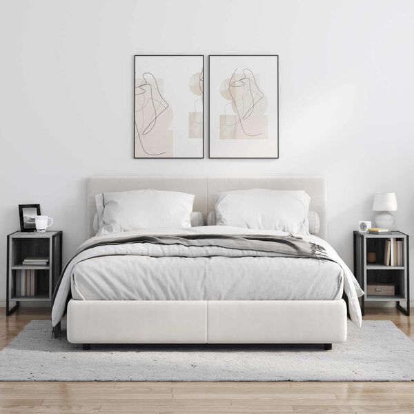 vidaXL Mesa de Noche Gris Sonoma 39.5 x 30 x 50 cm