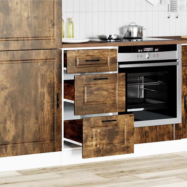 vidaXL Mueble bajo de cocina porto roble ahumado madera reconstituida