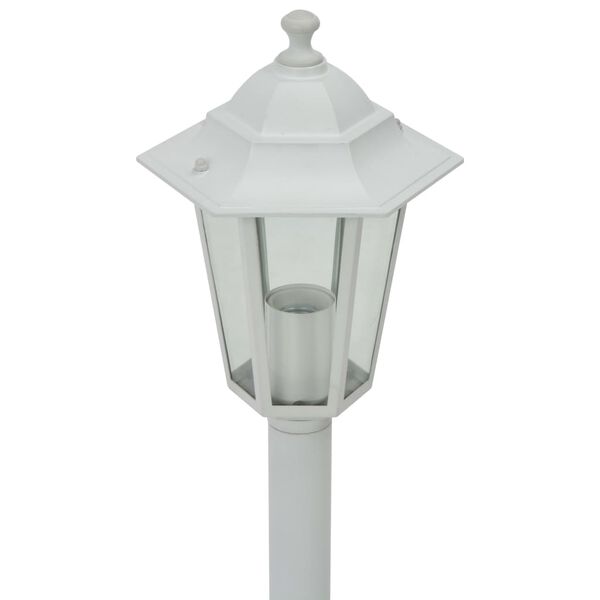 vidaXL Farolas de jardín aluminio blancas E27 110 cm 6 unidades