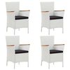 vidaXL Juego de comedor para jard&iacute;n 5 piezas blanco