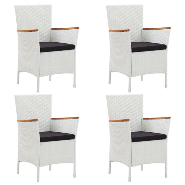 vidaXL Juego de comedor para jard&iacute;n 5 piezas blanco