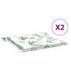 vidaXL Cojines de silla 2 uds tela estampado de hojas 50x50x3 cm