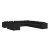 vidaXL Set muebles de jard&iacute;n 11 pzas y cojines rat&aacute;n sint&eacute;tico negro