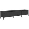 vidaXL Mueble para TV acero laminado en fr&iacute;o negro 202x39x43,5 cm