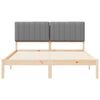 vidaXL Estructura de Cama con Cabecera Tapizada Gris Claro