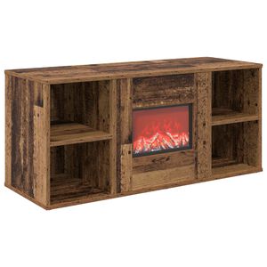 vidaXL Chimenea el&eacute;ctrica Madera envejecida 100 x 37 x 45,5 cm