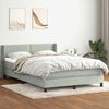 vidaXL Cama box spring con colch&oacute;n terciopelo gris claro 160x220 cm