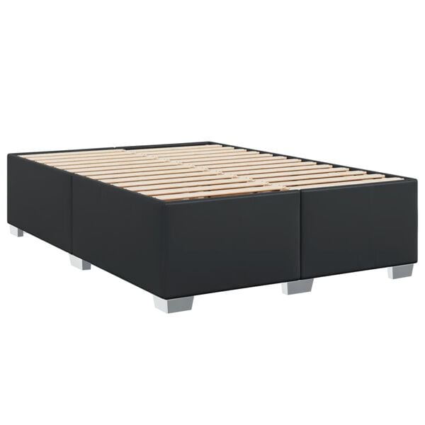 vidaXL Estructura de cama sin colch&oacute;n cuero sint&eacute;tico negro 140x200 cm