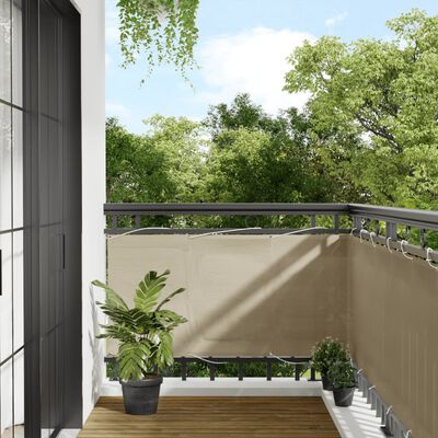 vidaXL Pantalla de balcón 100% poliéster Oxford beige 75x1000 cm
