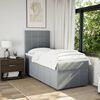 vidaXL Cama box spring con colch&oacute;n tela gris claro 90x190 cm