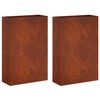 vidaXL Macetero de Jard&iacute;n 2 uds. Oxidado 40 x 20 x 75 cm Acero oxidado