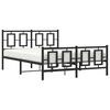 vidaXL Estructura cama sin colch&oacute;n con estribo metal negro 135x190 cm