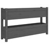vidaXL Jardinera de madera maciza de pino gris 112x25x66 cm