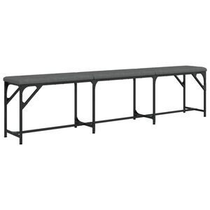 vidaXL Banco de comedor acero y tela gris oscuro 186x32x45 cm