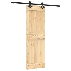 vidaXL Puerta Corredera Natural y negro 70 x 210 cm