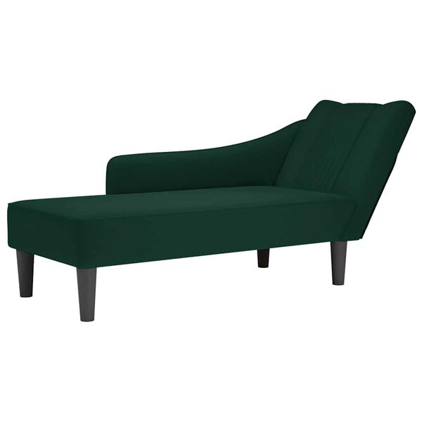 vidaXL Chaise longue con reposabrazos derecho terciopelo oscuro