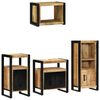 vidaXL Juego de muebles de ba&ntilde;o 4 pcs Marr&oacute;n Madera de mango maciza