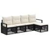 vidaXL Conjunto de sof&aacute;s de jard&iacute;n 4 pcs Negro rat&aacute;n sint&eacute;tico
